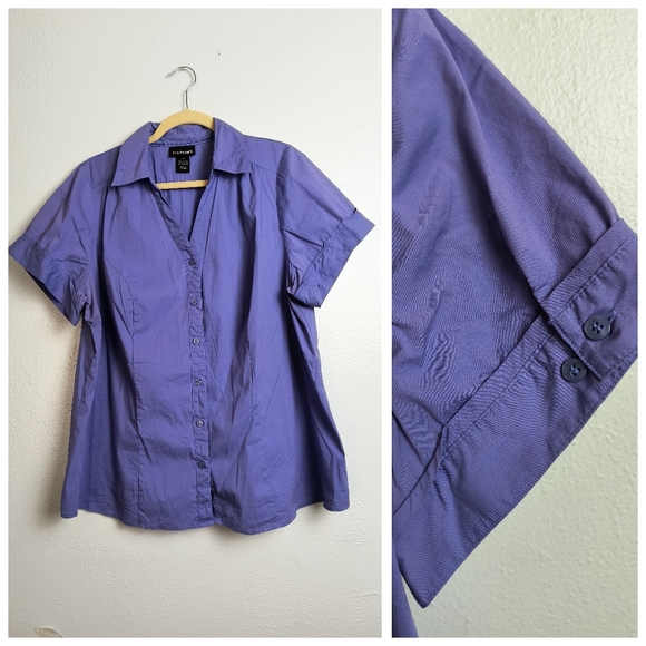 Lane Bryant Shirt Blouse Women's Size 20 Purblish Blue Casual - Picture 1 of 8